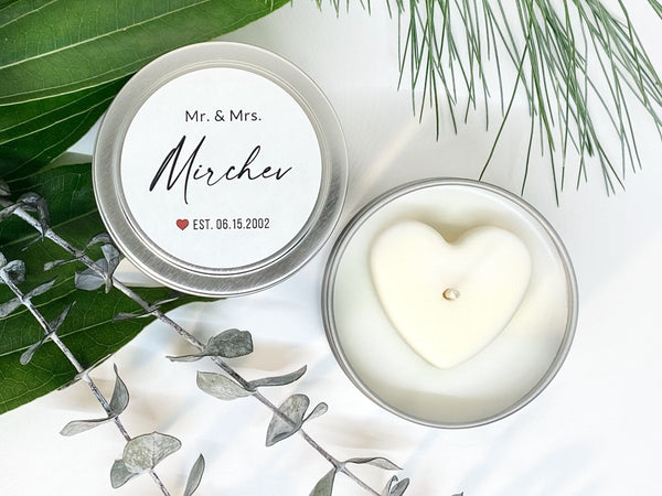 Custom Candle Favors- 4 oz tins